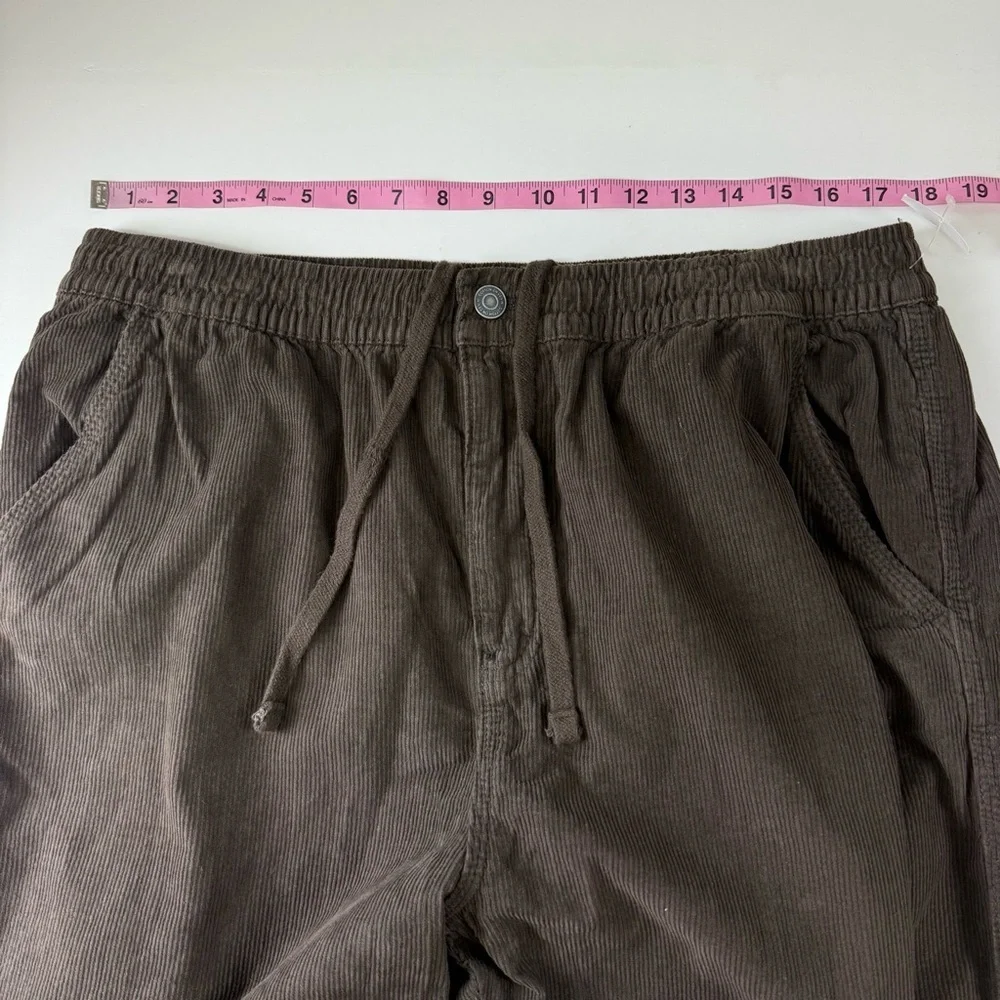 Cotton On Elastic Worker Pants Mens 2XL Brown High Rise Corduroy Drawstring